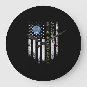 Grande Horloge Ronde Vintage USA American Flag Army Vétérinaire Fièr