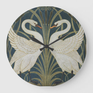 Grande Horloge Ronde Vintage Walter Crane Swans