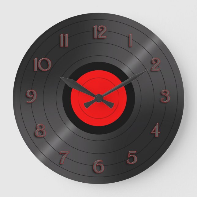 Grande Horloge Ronde Vinyl Record Wall Clock (Recto)