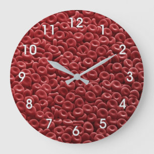 GRANDE HORLOGE RONDE VIOLONCELLE ROUGE HUMAINE