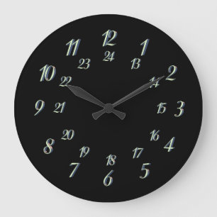 Grande Horloge Ronde Visage 3D 24 Heures