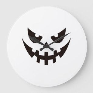 Grande Horloge Ronde Visage de citrouille d'Halloween