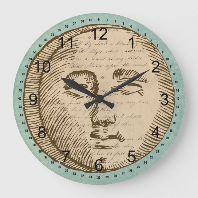 Grande Horloge Ronde Visage de la lune (Recto)
