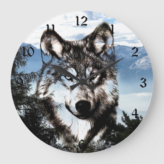Grande Horloge Ronde Visage de loup (Recto)