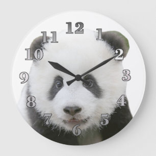 Grande Horloge Ronde Visage de panda