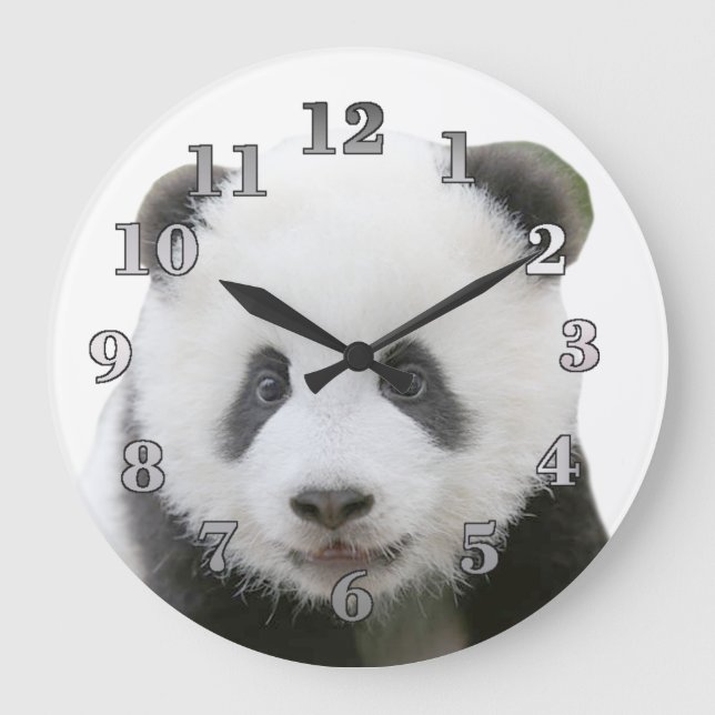 Grande Horloge Ronde Visage de panda (Recto)