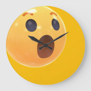 Grande Horloge Ronde Visage d'emoji riant drôle