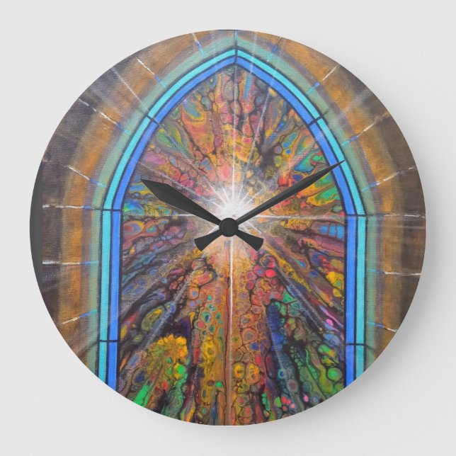 Grande Horloge Ronde Vitrail de l'église (Recto)
