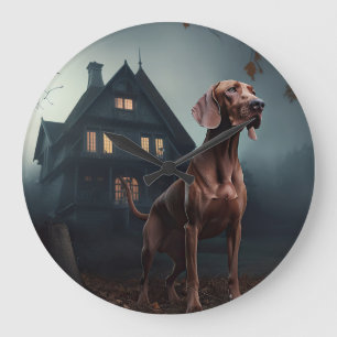 Grande Horloge Ronde Vizsla Halloween Effrayant