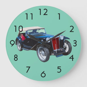 Grande Horloge Ronde Voiture ancienne noire de comité technique de