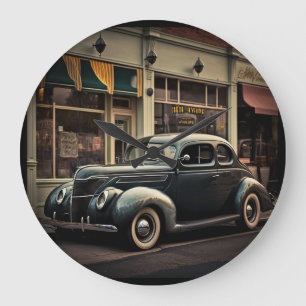 Grande Horloge Ronde Voiture Retro