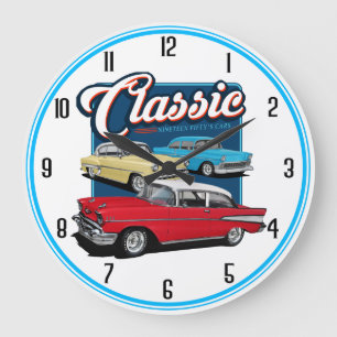 Grande Horloge Ronde Voitures classiques des années 50