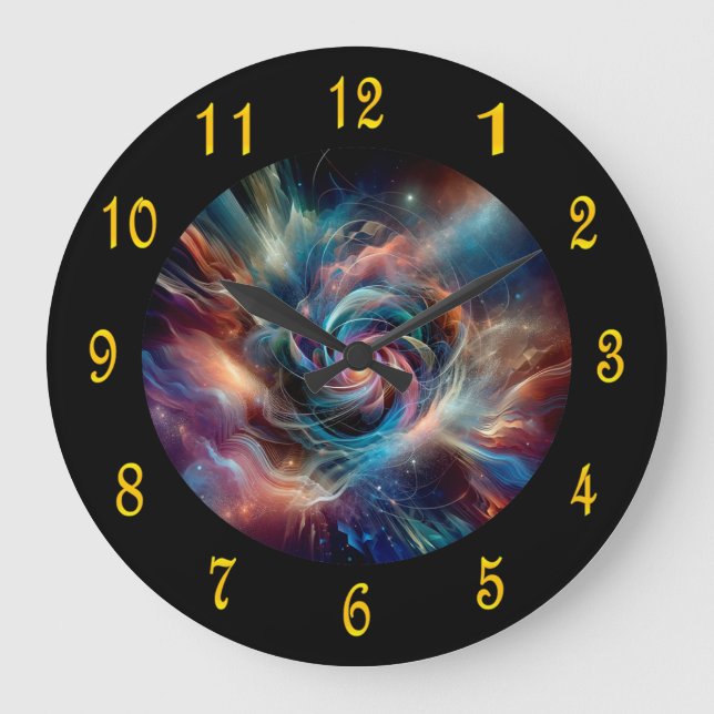 Grande Horloge Ronde Vortex de Feu Spiral ~ Portail Temps ~Machine Temp (Recto)