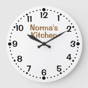 Grande Horloge Ronde Votre coutume personnalisée simple nommée