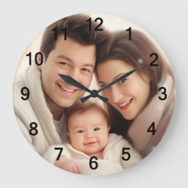Grande Horloge Ronde Votre mur photo de famille préférée