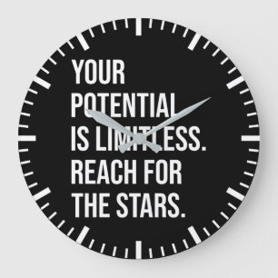 Grande Horloge Ronde Votre Potentiel Est Limité - Motivationnel
