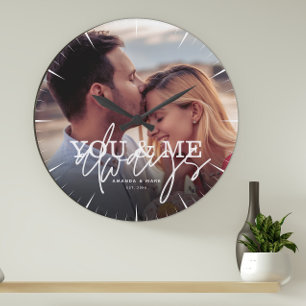 Grande Horloge Ronde Vous et moi toujours amoureux en couple