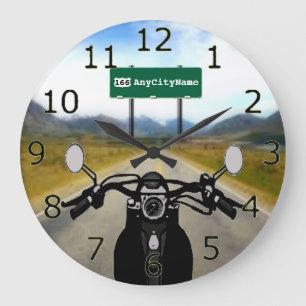 Grande Horloge Ronde Voyage en moto sur mesure