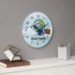 Grande Horloge Ronde Voyageur du monde, prêt à partir,