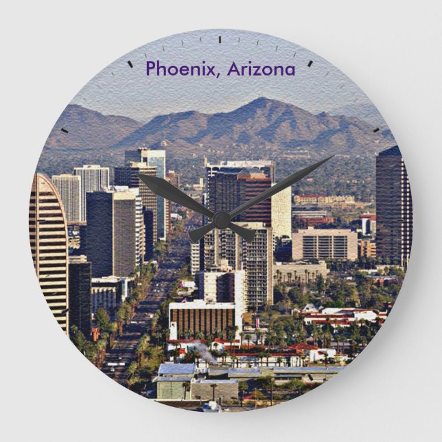 Grande Horloge Ronde Vue du centre de Phoenix, Arizona (Recto)