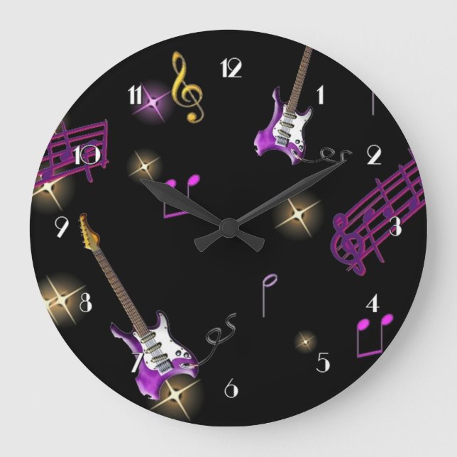 Grande Horloge Ronde Wall Clock de Rock Star Music (Recto)