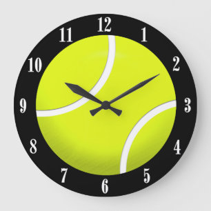 Grande Horloge Ronde Wall Clock de tennis avec White Numbers