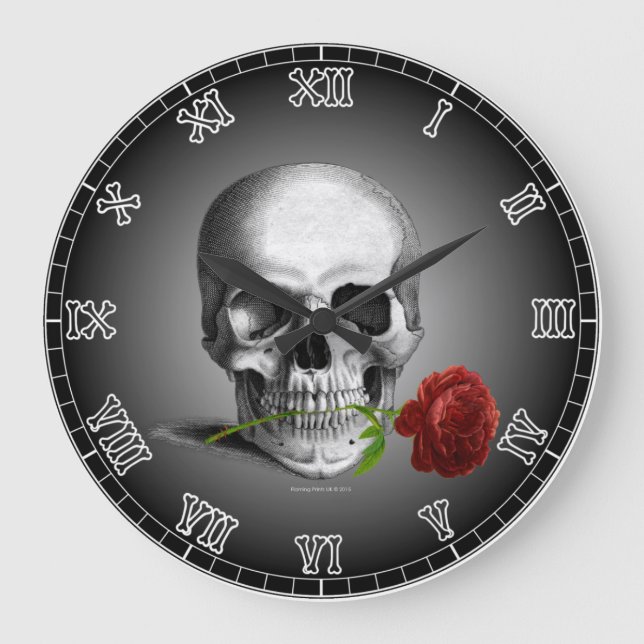 Grande Horloge Ronde Wall Clock Gothic Skull (Recto)