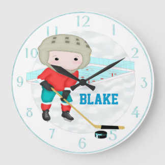 Grande Horloge Ronde Wall Clock (hockey sur gazon)