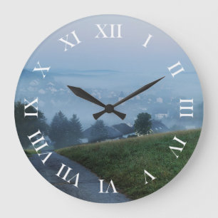 Grande Horloge Ronde Wanduhr Automne dans le pays gagnant
