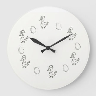 Grande Horloge Ronde Wanduhr ! Das Huhn oder das Ei ! Die Küchenuhr !