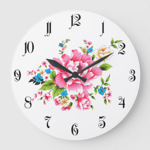 Grande Horloge Ronde Wedding Pink Peony bunch of flowers