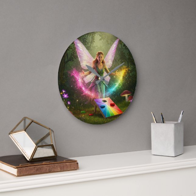 Grande Horloge Ronde Wedding shower de fées amoureux (Bureau)