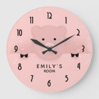 Whimsical pink pig cute Farm Animal