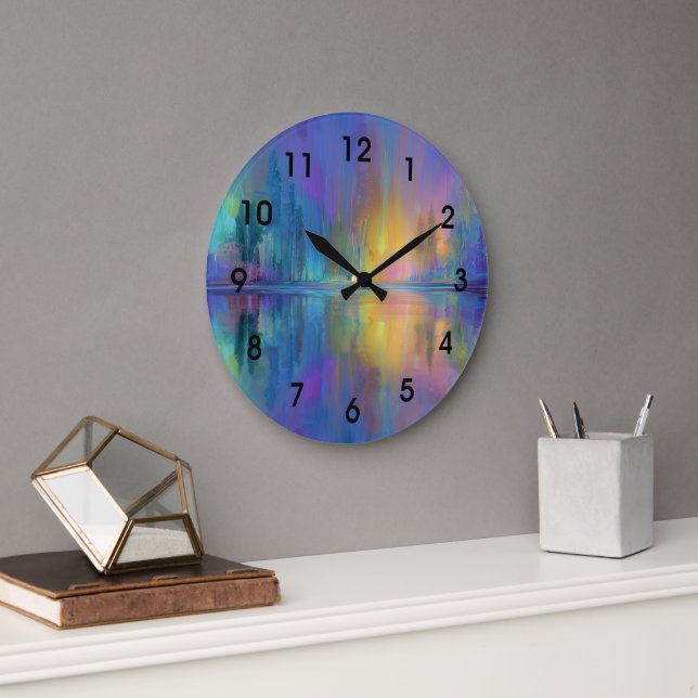 Grande Horloge Ronde Whisperpering Woods, mystique et apaisant, (Bureau)