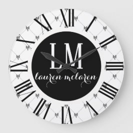Grande Horloge Ronde White & Black Bow Monogram
