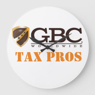 Grande Horloge Ronde White GBC Tax Pros Wall Clock