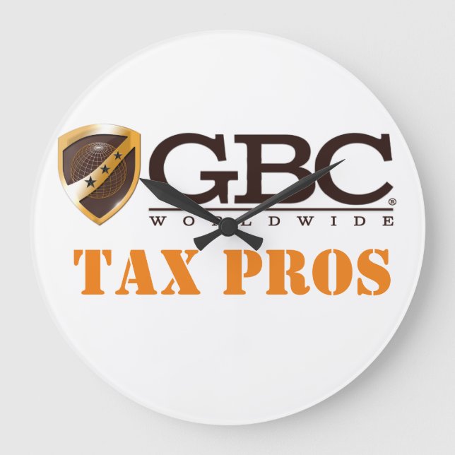 Grande Horloge Ronde White GBC Tax Pros Wall Clock (Recto)