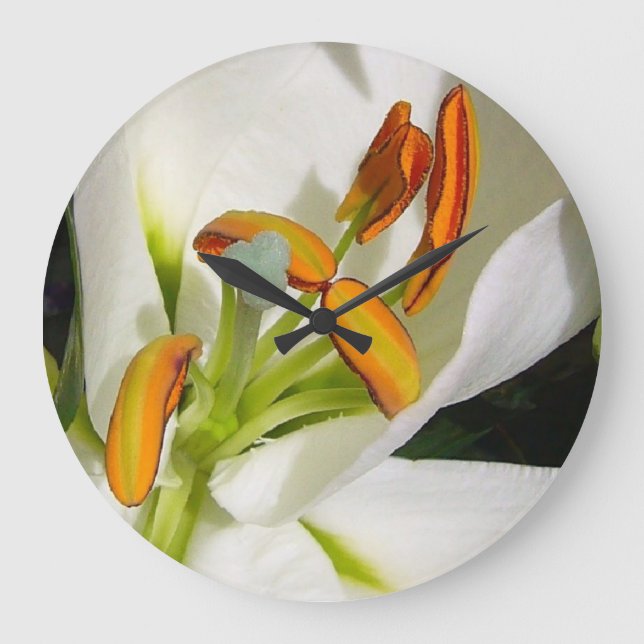 Grande Horloge Ronde White Lily Wall Clock (Recto)
