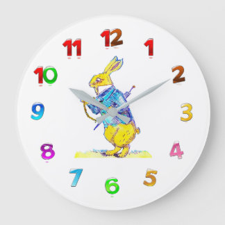 Grande Horloge Ronde White Rabbit Wall