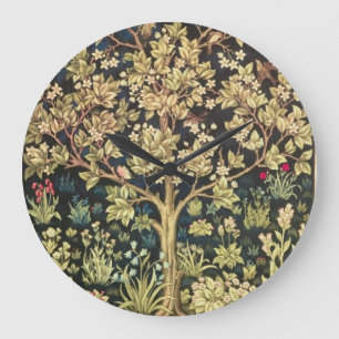 Grande Horloge Ronde William Morris Tree of Life Floral Vintage