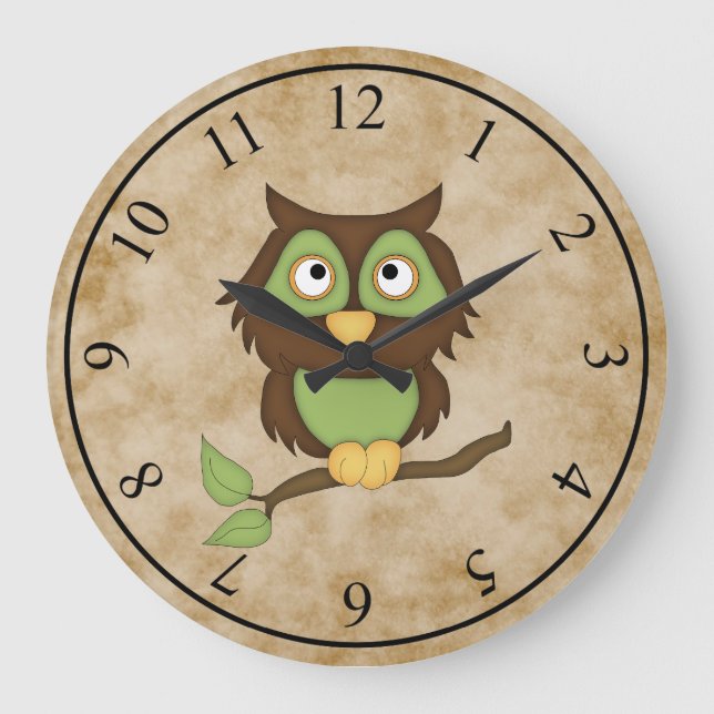 Grande Horloge Ronde Wise Owl (Recto)