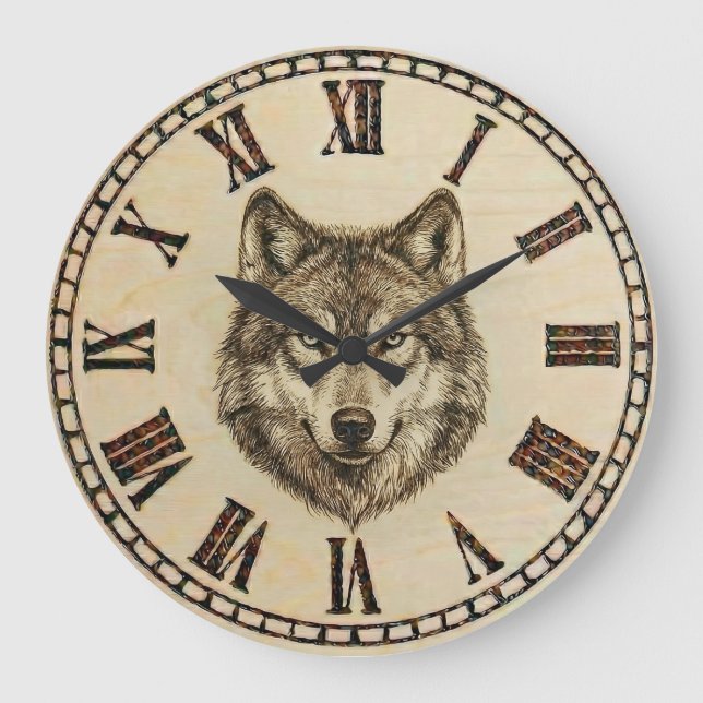 Grande Horloge Ronde Wolf Wall Clock (Recto)