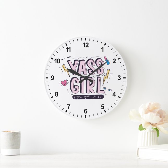 Grande Horloge Ronde Yass Girl | Vous Avez Obtenu (Maison)