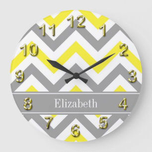 Grande Horloge Ronde Yellow Dk Gray White LG Chevron Gray Nom Monogram