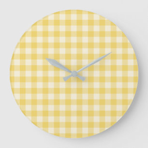 Grande Horloge Ronde Yellow Gingham Plaid