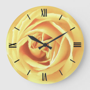 Grande Horloge Ronde Yellow rose print