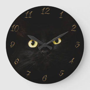 Grande Horloge Ronde Yeux de chat