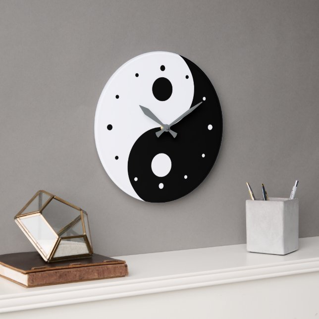 Grande Horloge Ronde Yin Et Yang Modèle (Bureau)