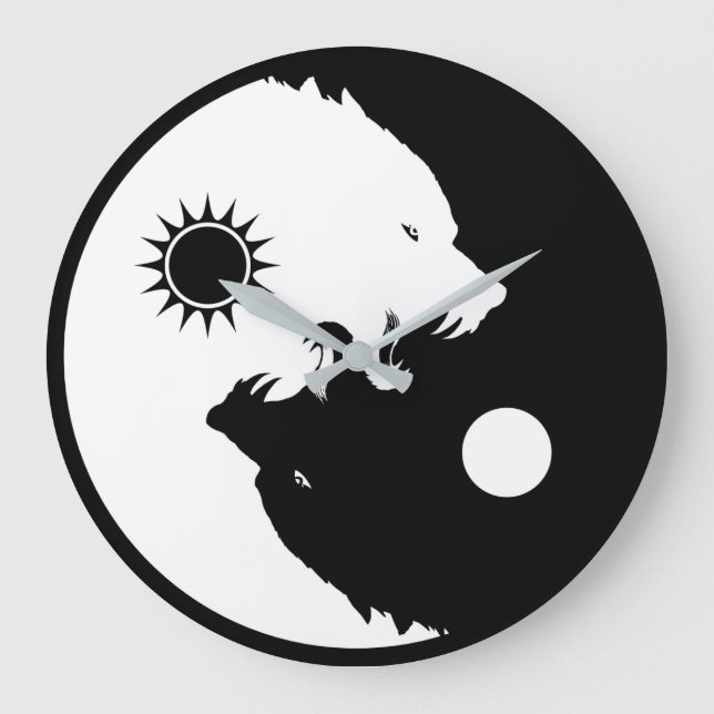 Grande Horloge Ronde Yin Yang Wolves (Recto)