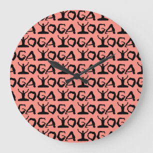 Grande Horloge Ronde Yoga Silhouettes
